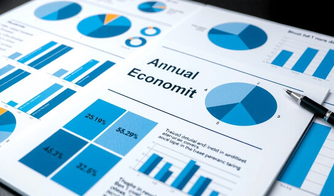 Report economico annuale con grafici e dati