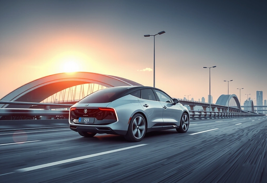 Veicolo autonomo su strada futuristica