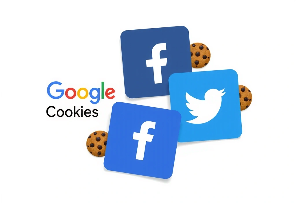 Icone di aziende di terze parti che rappresentano cookie di marketing e analisi