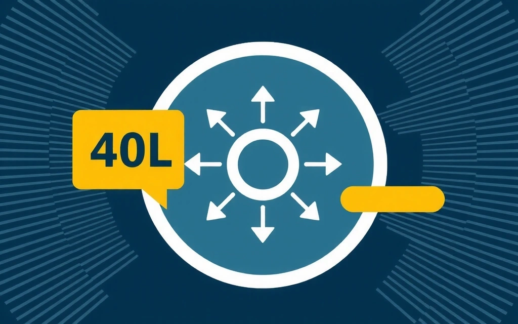 Un'immagine astratta che simboleggia la precisione e la verifica delle informazioni, con elementi grafici che convergono verso un punto centrale.